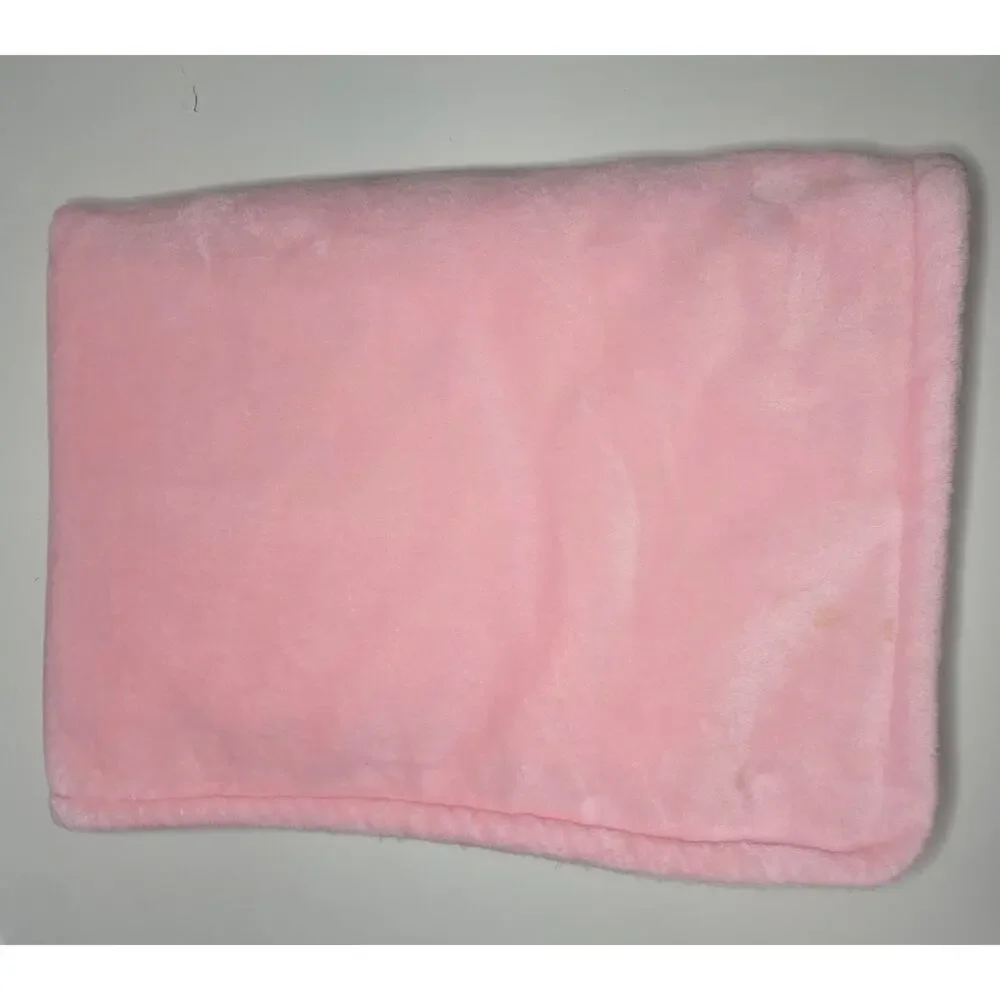 Carters Pink Cat Baby Blanket White Cream Sherpa Plush Kitty READ